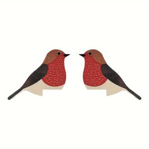 TEMU 2pcs 나무 새 벽 장식 - 손수 제작된 오렌지 벨리드 트루스 디자인, 부활절, 할로윈, 크리스마스, 추수 감사절, 어머니의 날 및 일상 축제용 빈티지 홈 스타일, 새 장식 | 빈티지 홈 장식 | 손수 제작된 공예, 새 장식