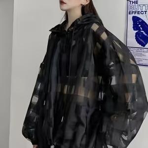TEMU 플러스 사이즈 300 파운드 chubby sister의 유럽 스타일 여름 아우터, 게으른 후디, 여유로운 긴 소매 자켓.