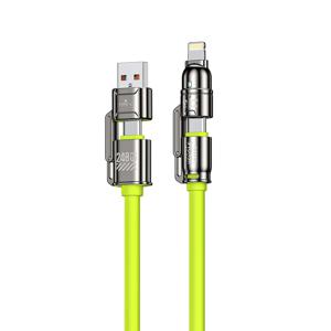 TEMU 최대 240W 4in 1 고속 충전 케이블, 두 드래그 두 충전 코드와 USB-A/Type-C/Lightning, 아이폰 16/15/14/13/12/11 프로 맥스용 네 대 한 고속 충전 케이블, 삼성 갤럭시 S25/S24/S23 울트라용, LG용, 모토 G용, 구글 픽셀용|C타입충전기