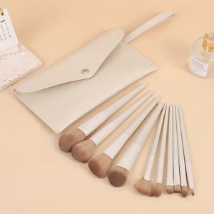 TEMU 10pcs 메이크업 브러쉬, 부드러운 솔로 전문적인 아이섀도우 블러셔 눈썹 파우더 브러쉬, 빠른 메이크업 적용을 위한 여행 필수품
