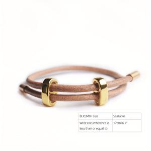 TEMU Ladies 18K 골드 도금 소가죽 리트랙터블 뱅글 섬세한 핸드 주얼리 일상 착용 선물