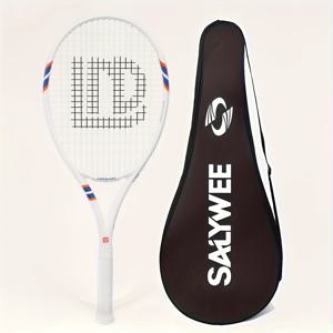 TEMU 1pc SALYWEE Power 100 경량 및 대형 테니스 라켓, 탄소 섬유 복합, 무료 설치된 스트링 그립, 남녀 공용 성인, 공격 및 수비용 플레이어, 훈련, 대회, 어머니의 날, 아버지의 날, 새해, 노동절, 교사날, 학생날, 캠퍼스 스포츠 이벤트