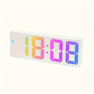 TEMU 온도 디스플레이가 있는 LED 디지털 알람 시계 - 3단계 밝기, 조용한 작동, USB 전원 - 침실 및 홈 데코에 완벽|시계