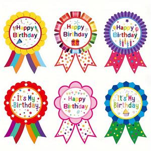 TEMU 60개 컬러풀 해피 버스데이 스티커 - 어린이, 교사, 가족 축하를 위한 리본 & 케이크 디자인의 생동감 넘치는 파티 배지 라벨 - 의류, 케이크, 교실 장식에 완벽, 생일 파티 장식