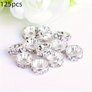 TEMU 125개/60개 라운드 구리 스페이서 비즈, 8mm, 10mm, 12mm 라운드 구리 스페이서 비즈, 보석 비즈, 목걸이 팔찌 펜던트