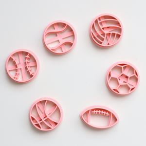 TEMU 6피스 스포츠 볼 몰드 세트: 농구, 야구, 럭비, 축구, 소프트볼, 배구 - 클레이 귀걸이, 커팅 몰드, 수제 DIY 클레이 도구, 폴리머 클레이 도구 - 플라스틱 재질, 전원 필요 없음