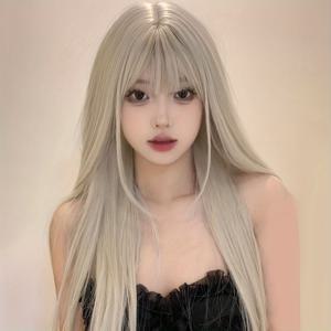 TEMU 인조 황금 내열성 가발, 길이 22인치, 여성용으로 디자인됨. 섬유 소재로 만들어져 일상 착용에 적합하며, 자연스럽고 아름답게 보이며, 축제 행사에 완벽함.