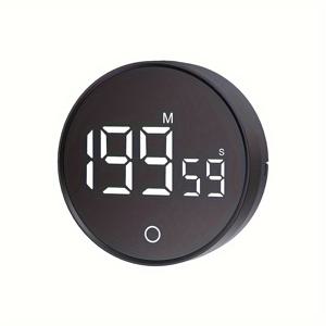 TEMU 대형 디지털 디스플레이가 있는 무소음 LED 주방 타이머 - 60분 기계식 카운트다운, ABS 소재, AAA 배터리 작동, 요리, 미용 루틴 및 운동 알림에 완벽한, 디지털 주방 도구 | 세련된 디지털 타이머 | 간단한|타이머