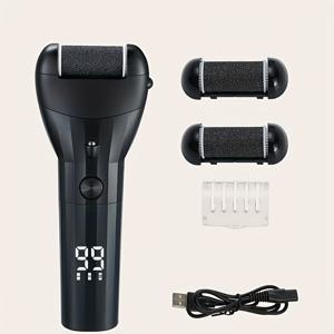 TEMU MAXGROOM 충전식 전기 발 각질 제거 키트 휴대용 전기 발 파일 페디큐어 도구 전문 피디 발 관리용 죽은 피부 및 갈라진 피부 발 수리 기계 전기 발 각질 제거기 3개의 교체용 그라인딩 헤드와 함께 크리스마스 선물