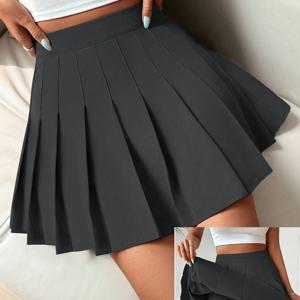 TEMU 대상화된 패션 캐주얼 단색 주름 반바지 스커트 개발