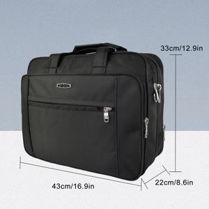 TEMU 1pc 16인치 17인치 대용량 남성 노트북 가방, 옥스포드, , 내마모성, 확장 가능, 폴리에스터 안감, 경량, 노트북 보관함, 조절 가능한 어깨 스트랩 및 지퍼 잠금 장치가 있는 사무실, 일상 출퇴근, 외출용|남자서류가방