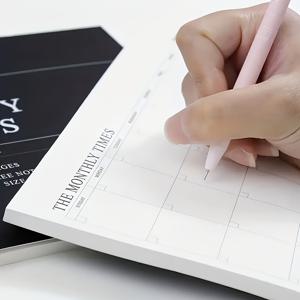 TEMU 1개월 자기 접착식 월별 플래너, 재사용 가능한 쉬운 벗겨지는 스티커 노트, 학교 및 사무실용 종이 직사각형 일일 주최자, 미적 주 및 월 계획 문구 선물 아이디어|편지지