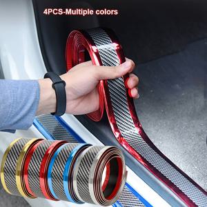 TEMU 4-팩 PVC 자동차 도어 실 프로텍터, 자체 접착식, 스크래치 및 마모 방지, 스타일리시한 디자인, 차량 임계값 보호를 위한 범용 핏