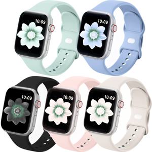 TEMU 5개 세트 iWatch 시리즈 10 6 5 4 3 2 1용 실리콘 스포츠 스트랩, 남녀공용 부드러운 방수 교체 스트랩, 38mm 40mm 41mm 42mm 44mm 45mm 46mm 49mm, 발렌타인데이 및 크리스마스 선물로