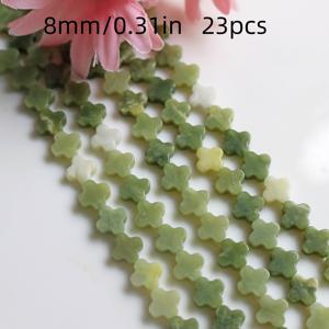 TEMU 1줄 천연 올리브 그린 아게이트 8mm 비즈 핑크 & 그린 마블링 - 목걸이, 팔찌, 신발 및 부츠 참 장식용 DIY 주얼리 만들기 재료, 연마된 마감 비즈|비즈목걸이