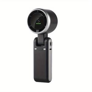 TEMU HD 디지털 디스플레이가 있는 5단 터보팬 목걸이 선풍기, USB 충전식 3600mAh 배터리, 조절 가능한 접이식 각도, 야외 및 개인용 조용한 냉각 - 소형, 가벼우며 에너지 효율적인 개인 목 팬 | 접이식 선풍기 | 디지털 디스플레이 선풍기