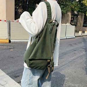 TEMU 캐노버블 더블 숄더백 여성의 날 한국 니시 솔리드 컬러 언브랜드 백팩 대용량 남성 하라주쿠 스타일