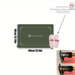 TEMU 1개, 두꺼운 3.6mm 규조토, 빠른 건조 미끄럼 방지 규조 욕실 매트, 안전하고 빠르게 마르는, 욕실 및 샤워에 적합한, 초흡수 소프트 카펫, 실내외 사용 가능, 홈 및 가을 장식