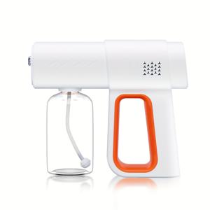 TEMU PANCERKA 휴대용 블루 라이트 나노 스프레이어 - 대형 안개량, 긴 거리, 380ml 물병, 실내/실외 사용에 적합, 가정, 사무실, 학교, 정원, 카펫 청소 및 관리, 흰색에 오렌지 액센트, 실내 청소 솔루션|현대 스프레이어 디자인|내구성 있는 플라스틱 구조, 나노 스프레이어