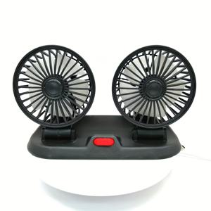 TEMU 1pc 휴대용 듀얼 헤드 USB 자동차 팬 - 강력한 냉각을 위한 조절 가능한 360° 트리플 헤드 디자인, 자동차, SUV, RV, 트럭, 세단, 크루즈 및 사무실에 이상적 - 완벽한 여름 열과 긴 드라이브 액세서리 - 운전자 및 승객에게 훌륭한 선물, 차량 냉각 | 트리플 헤드 팬 | USB 전원 팬, 자동차 냉각 액세서리|차량용선풍기