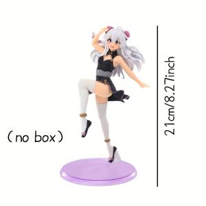 TEMU 1개 애니메이션 캐릭터 PVC 스태츄 - 흰 머리와 보라색 옷을 입은 코믹 시리즈 액션 피규어, 홈 데코 및 애니메이션 팬 선물용 완벽, 크리스마스, 할로윈, 추수감사절에 이상적, 우아한 디자인 | 정교한 디자인이 돋보이는