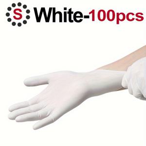 TEMU 100개 왼손과 오른손용 일회용 니트릴 장갑, 라텍스 프리, 방수, 가벼움, 자극 없음, PVC 소재, 파우더 프리, 가정 청소, 애완 동물 관리, 헤어 염색, 미용실 - 소형 도구