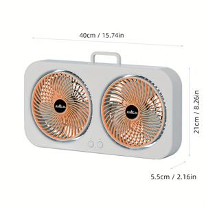 TEMU 휴대용 듀얼헤드 선풍기, USB 충전식 팬, 조절 가능한 데스크 팬, 벽걸이 및 스탠딩 핸드헬드 팬, 사무실·침실·야외 여행·기숙사에 완벽한 제품|책상|벽걸이선풍기