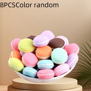 TEMU 8pcs 컬러풀한 마카롱 모양의 수지 액세서리 - 파스텔, 둥근 DIY 액세서리, 클립 클로저가 있는 수제품, 보석 만들기 및 더 많은 수제품 액세서리 | 컬러풀한 액세서리 | 내구성 있는 수지