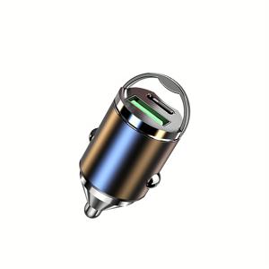 TEMU 미니 100W PD QC 링 USB-C 고속 자동차 충전기 - 소형, 합금 소재, 휴대용 디자인 USB 및 Type-C 포트 - 퀵 충전, 여행용 숨은 자동차 충전기, 여행 충전기|세련된 자동차 액세서리|내구성 있는 알로