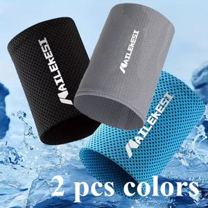 TEMU 2pcs 다양한 색상의 야외 냉각 스포츠 팔찌 - 달리기, 하이킹, 땀 흡수에 적합한 통기성, 편안한 폴리에스터 밴드 - 피트니스 및 농구에 이상적, 야외 스포츠 액세서리