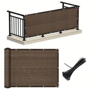 TEMU 150GSM 강력한 프라이버시 스크린 - 바람과 먼지에 강한 메쉬 천, 야외 파티오, 발코니, 및 수영장 데크에 적합합니다.