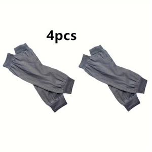 TEMU 4pcs 확장된 팔 슬리브 - 작업, 가정용 업무, 정원, 요리용으로 내구성이 뛰어난 폴리에스테르, 색상 옵션, 작업복 액세서리 | 유연한 작업복 | 니트 구조, 손목 스트랩 디자인|팔토시
