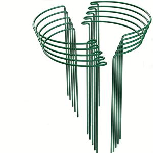 TEMU 10팩 다크 그린 철제 식물 지지대 - 직립 성장용 하프 서클 디자인, 줄기 및 잎 보호, 실내/외부 사용 가능, 건강한 식물을 위한 내구성 있는 정원 스테이크, 장식용 플랜트 액세서리, 견고한 금속 구조