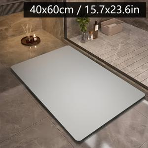 TEMU 1pc 흡수력 좋은 욕실 매트 - 미끄럼 방지, 빠른 건조 다이아토마스 이arth, 기하학적 패턴, 직사각형 디자인, 기계 세탁 가능, 욕실 장식에 이상적, 욕실 매트