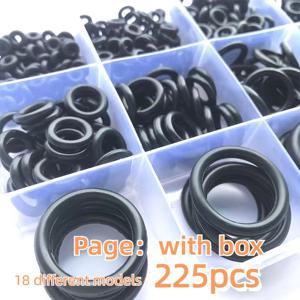 TEMU 225pcs 고무 O-링 키트, 18 사이즈 메트릭 NBR 가스켓 밀봉 세트, 전문 플러밍, , 보트, 자동차, 기계, 유지보수, 공기 또는 가스 연결, 보관함 포함