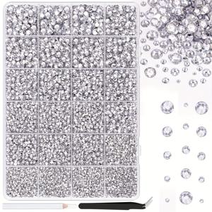 TEMU 16000pcs 손수 만든 레진 라인스톤, 2-6Mm 혼합 크기 비열화 복구 평면 백 보석, DIY 공예, 의류, 컵, 신발, 옷 및 네일 아트에 적합한 빛나는 .