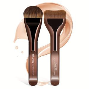 TEMU MAANGE 2pcs 바탕화면 브러시, 부드럽고 볼륨을 더하는 브러시, 밀도 높은 브리스틀, 알루미늄 브러시 로드, 고급 메이크업 브러시, 얼굴 메이크업 브러시 도구, 전문 메이크업 브러시, 바탕화면 액체 애플리케이션, 어머니의 날 선물