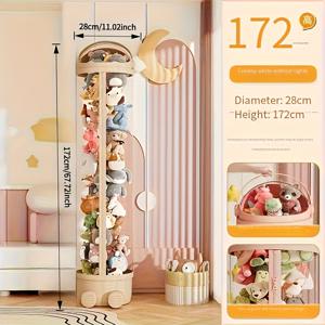 TEMU 1pc 44.09/55.91/67.72 인치 투명한 인형 보관용 실린더, 플러시 장난감, 인형, 수집품을 보관할 수 있는 스냅 온 뚜껑이 있는 휴대용 먼지 방지 디자인, 오발 모던 홈 보관함, 거실, 가족실, 기숙사 루프, 보관 캐비닛에 적합|모루인형|거실장|바비인형