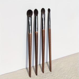 TEMU 4개 OVW 염소털 메이크업 브러쉬 세트 - 고급스러운 아이섀도 & 블렌딩 어플리케이터, 천연 나무 손잡이, 모든 피부 타입에 적합한 무향