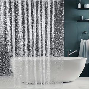 TEMU 1pc 3D Pebble Pattern 샤워 커튼, 청소가 용이하고 욕실, 주방, 거실 및 야외에 적합합니다.|샤워커튼