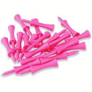 TEMU 30개 로즈 레드 골프 티, 플라스틱 57mm 카운트 롱 캐슬 골프 티