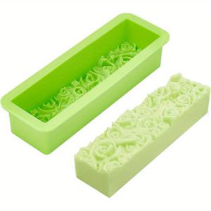 TEMU 수지 주조용 실리콘 몰드, 3D 양각 꽃 디자인, 직사각형 모양, DIY 공예, 비누 만들기, 촛불 만들기에 사용