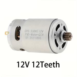 TEMU RS550 DC 전기 드릴 모터, 12 치 고출력 금속 기어 모터, 10.8-21V 작동 전압, 21500-29000 RPM, 스크루 드라이버, 전기 드릴, 배터리가 필요하지 않음