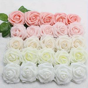 TEMU 25pcs, 인공 꽃, 패션 시뮬레이션 장미 꽃 장식, 가정 장식, 방 decoarion, 웨딩 장식, 파티 장식, 꽃꽂이 용품