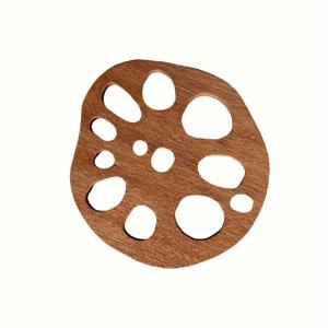 TEMU 5개 세트 창의적인 디자인 흑단 나무 단열 매트, 주방 만화 식사 매트, 창의적인 연근 컵 매트, 식기 매트