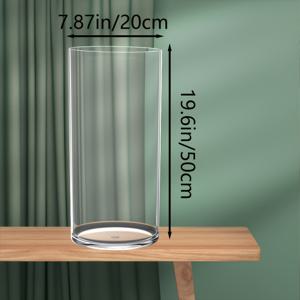 TEMU 중심 조형을 위한 대형 아크릴 꽃병, 가정 장식용 투명한 원통형 꽃병, 모던 스타일, 배터리 프리, 허리케인 결혼식, 파티 활동, 가정 사무실 장식용