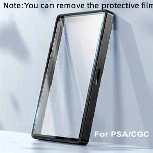 TEMU PSA, CGC, BGS 등급 카드용 금속 프레임이 있는 카드 보호 홀더, 알루미늄 유리와 스택 가능한 자석식 35포인트 트레이딩 카드 슬랩 케이스, 야구 축구 스포츠 게임 카드를 위한 빛 손상 방지 디스플레이 보관함, 범퍼 가드