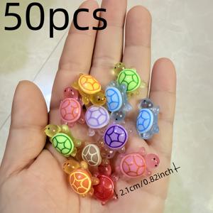 TEMU 50개의 빛나는 3D 거북이 야간 조명 - 레진 DIY 공예품, 전원 필요 없음, 생일, 결혼식 및 행사용 아름다운 파티 선물, 거북이 선물