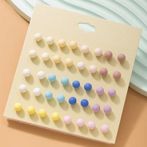 TEMU 20쌍 귀여운 프리피 레진 귀걸이 세트 여성용 - 스테인레스 스틸 포스트가 있는 컬러풀한 라운드 스터드, 패셔너블 일상 착용 및 추수 감사절 휴일 선물, 올 시즌 다용도 보석 컬렉션