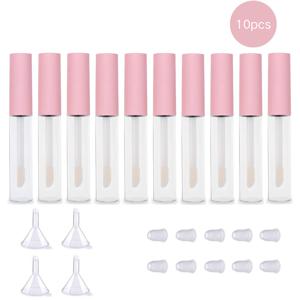 TEMU 10개 5ml 핑크 립글로스 튜브 - 리필 가능한 DIY 메이크업 용기, 립밤, 오일, 파운데이션 & 컨실러용 - 무향 여행용 병